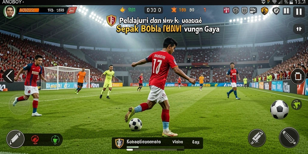 Tampilan gameplay ANOBOY yang seru dan penuh aksi sepak bola.