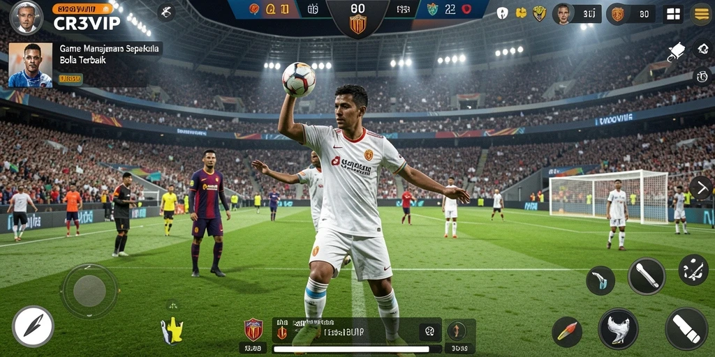 Tampilan gameplay menarik dari CR7VIP saat mengatur tim sepak bola.