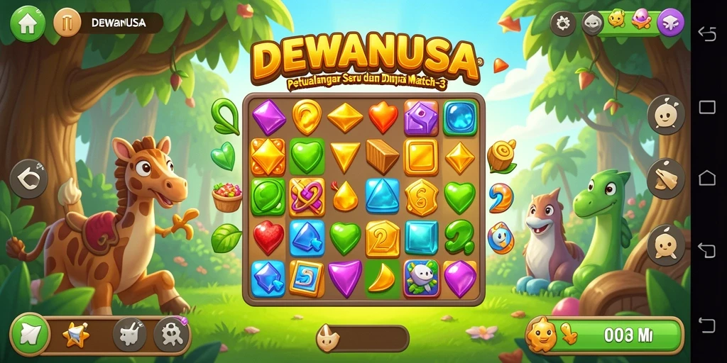 Tampilan gameplay seru dari DEWANUSA dengan tantangan Match-3.