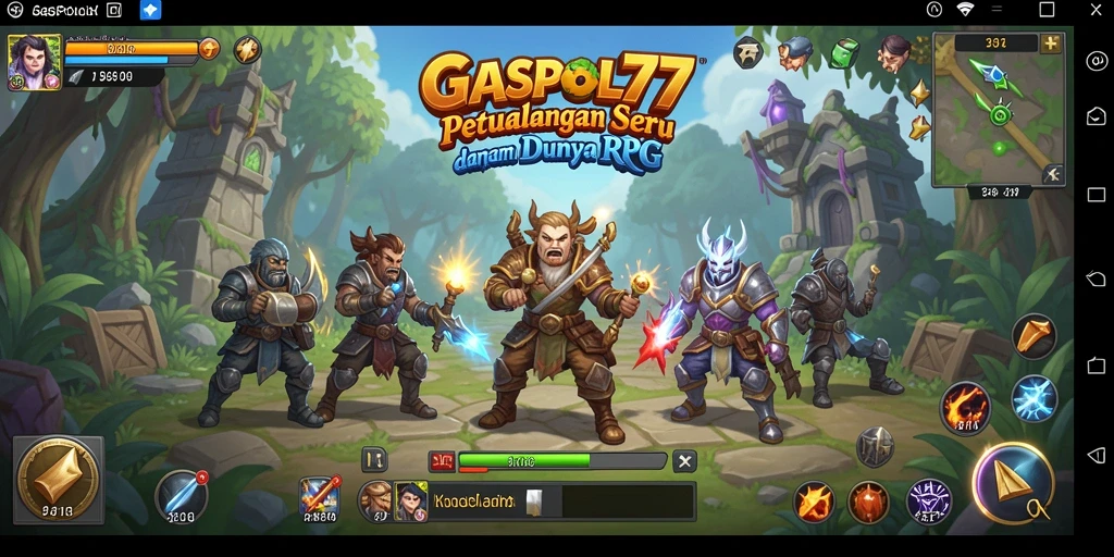 Gameplay RPG menegangkan di GASPOL77 menunjukkan pertarungan karakter.