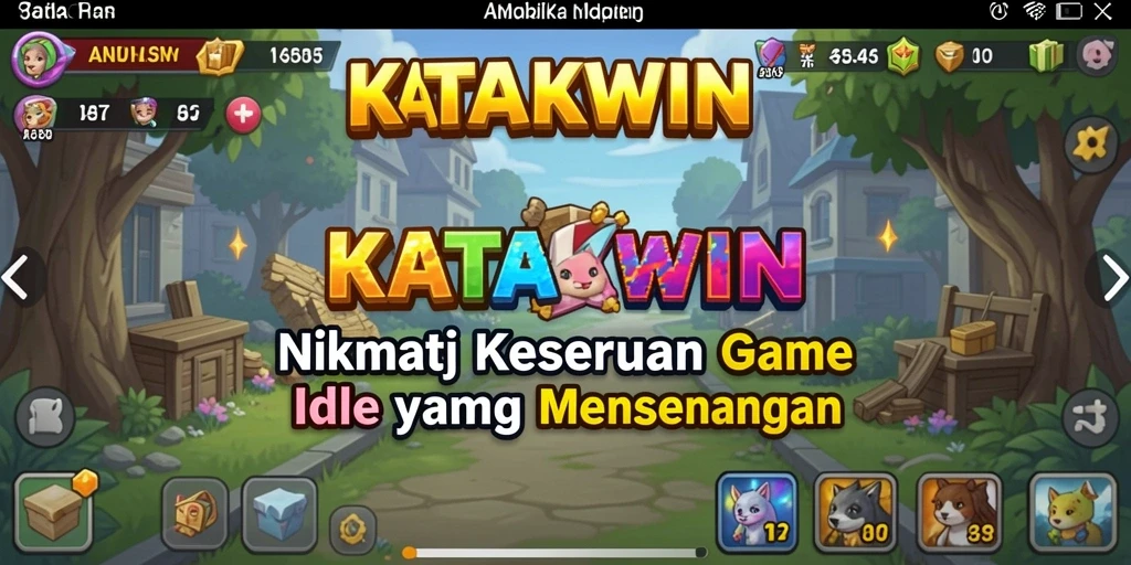 Screenshot gameplay KATAKWIN menunjukkan katak yang sedang beraksi dalam game Idle.