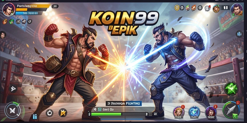 Tampilan mendebarkan dari gameplay KOIN99 yang penuh aksi.
