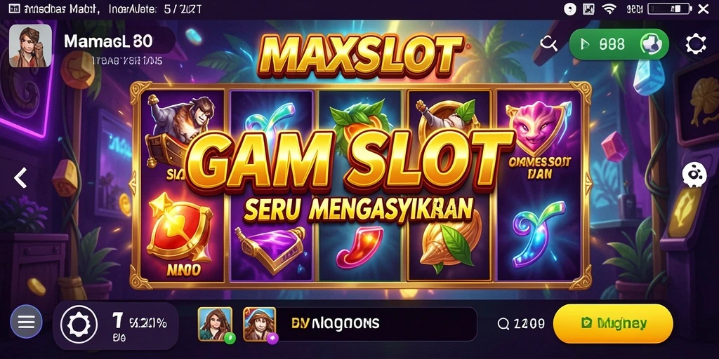 Screenshot dari gameplay menarik MAXSLOT yang penuh warna.