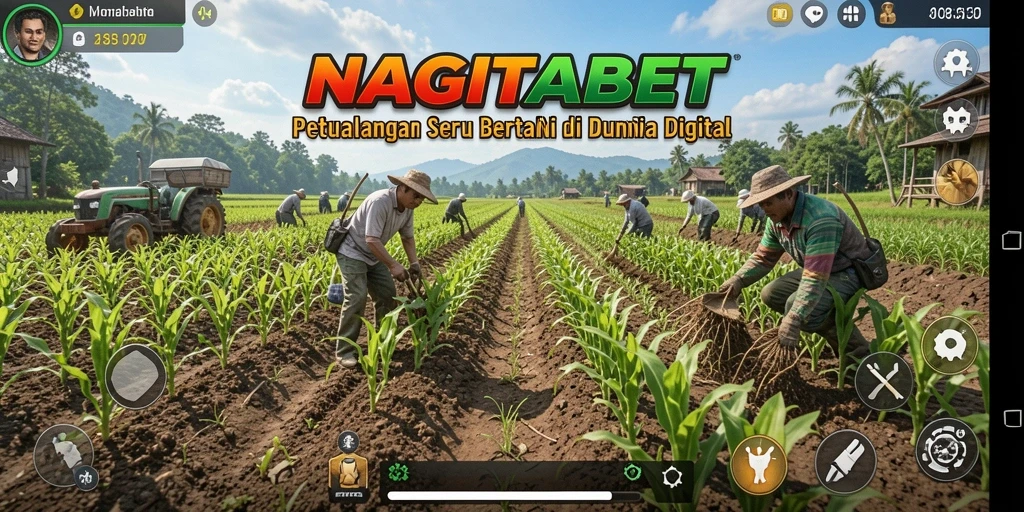 Screenshot gameplay NAGITABET dengan aktivitas bertani yang seru.