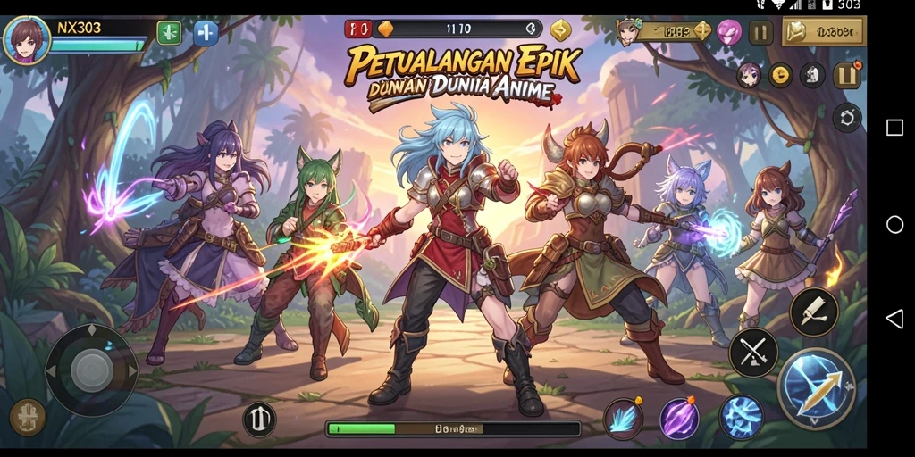 Tampilan gameplay NX303 yang penuh warna dan mendebarkan.
