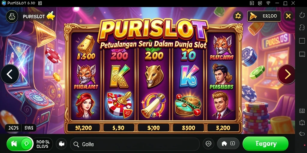 Gambar gameplay mendebarkan dari PURISLOT yang menunjukkan petualangan slot.