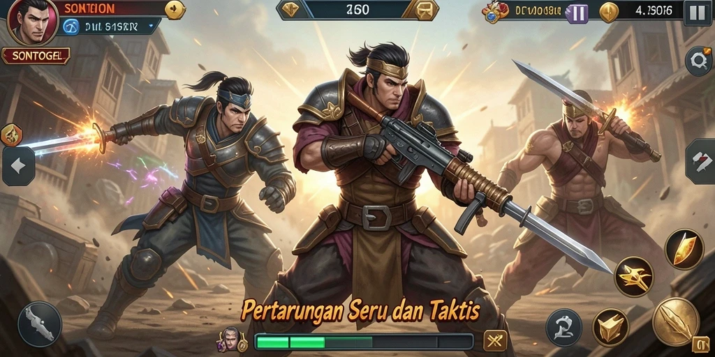 Tampilan gameplay pertarungan seru di SONTOGEL.