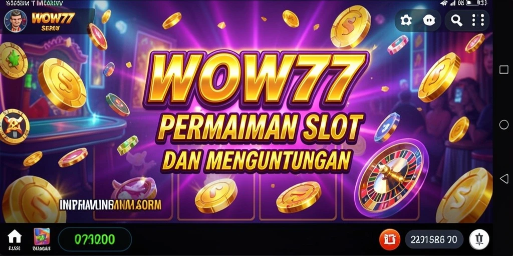 Tampilan menarik dari gameplay <strong>WOW77</strong> dengan mesin slot yang kaya warna.