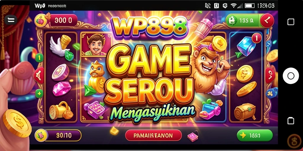 Screenshot gameplay WP888 yang menampilkan mesin slot yang menarik dan berwarna-warni.